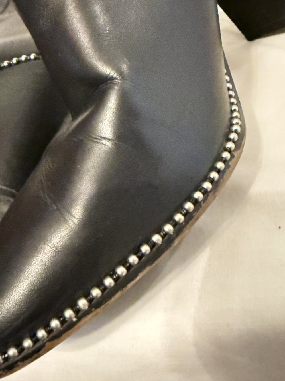 Coach Drea G4283 Womens 8B Black Leather Bead Trim Block Heel Ankle Boots - Picture 11 of 11